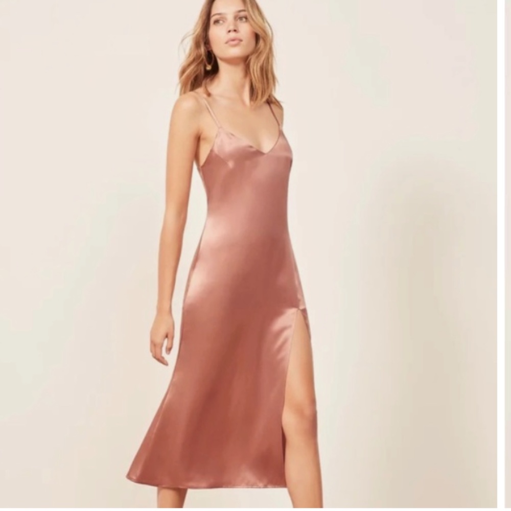 Reformation Britten Silk Slip Dress